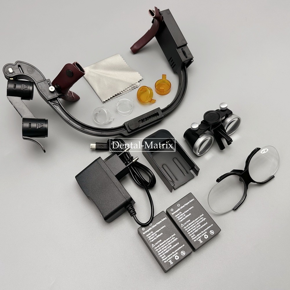 2.5x 3.5x Medical Dental Binocular Loupes Headband Magnifier LED Headlight US/EU