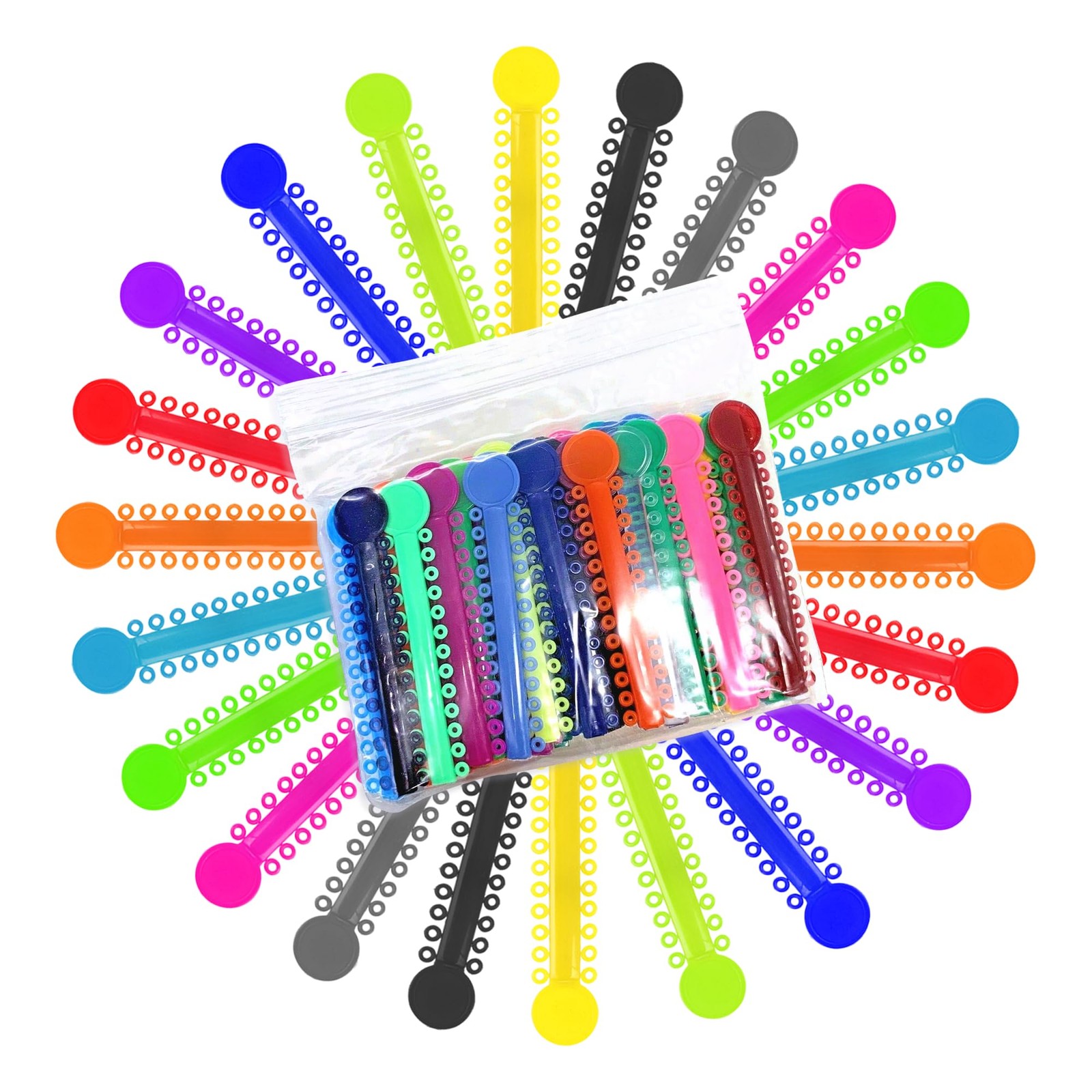 2080 Ligature Ties for Braces – 1040 Count (Pack of 2), multicolour