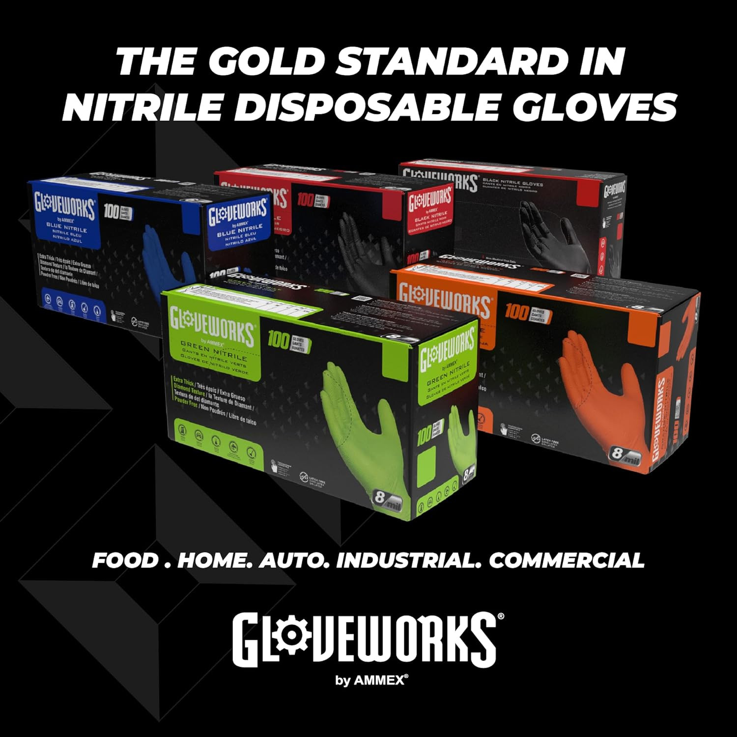 HD Green Nitrile Gloves, 8 Mil Nitrile Gloves Medium-Xxl Sizes, Nitrile Disposab