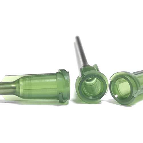 20 Pack – 14 Ga 1 Inch Blunt Tip Dispensing Needle with Luer Lock,Olive