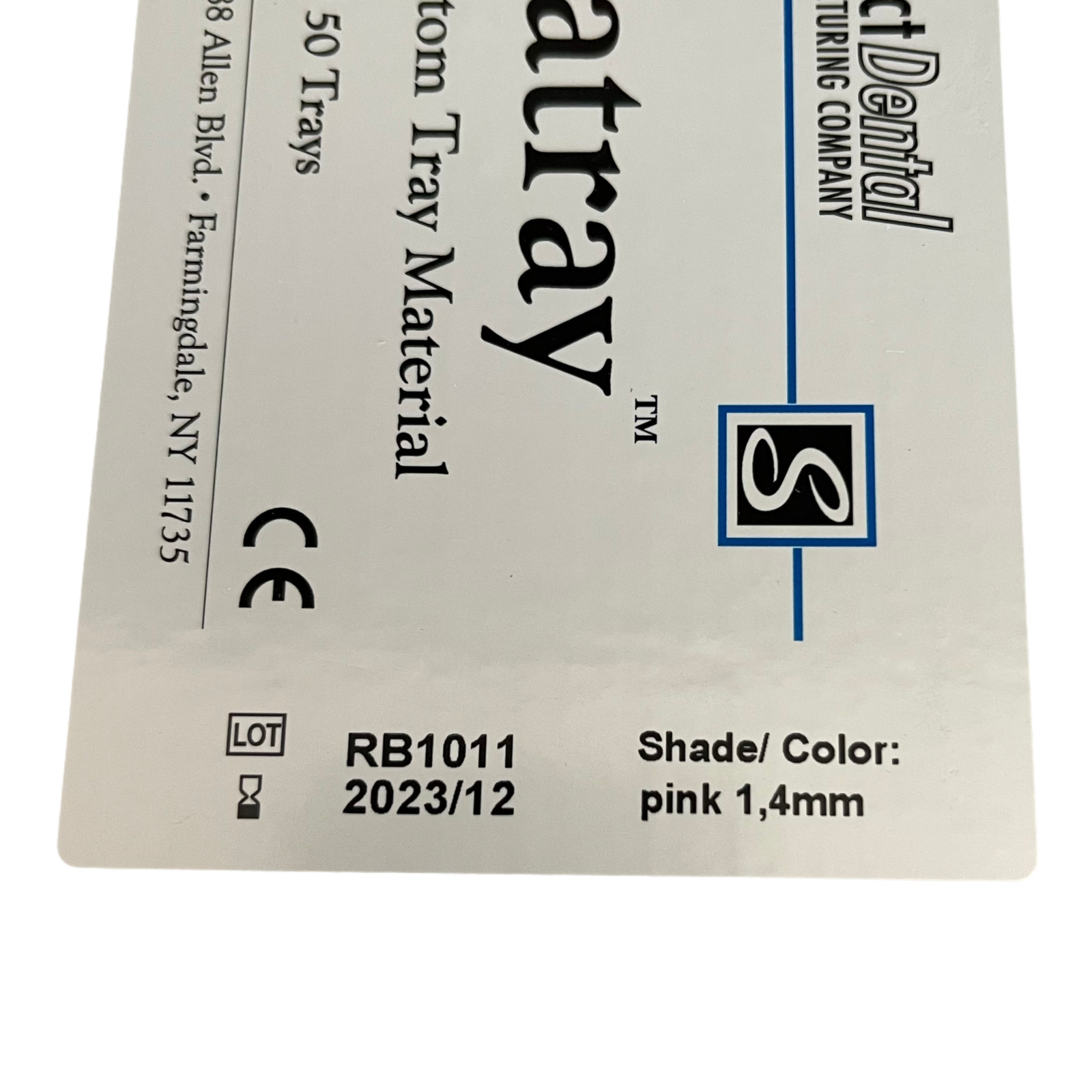 Dental Light Cure Custom Tray Material – Pink – 1.4mm – 50 Pcs/Box