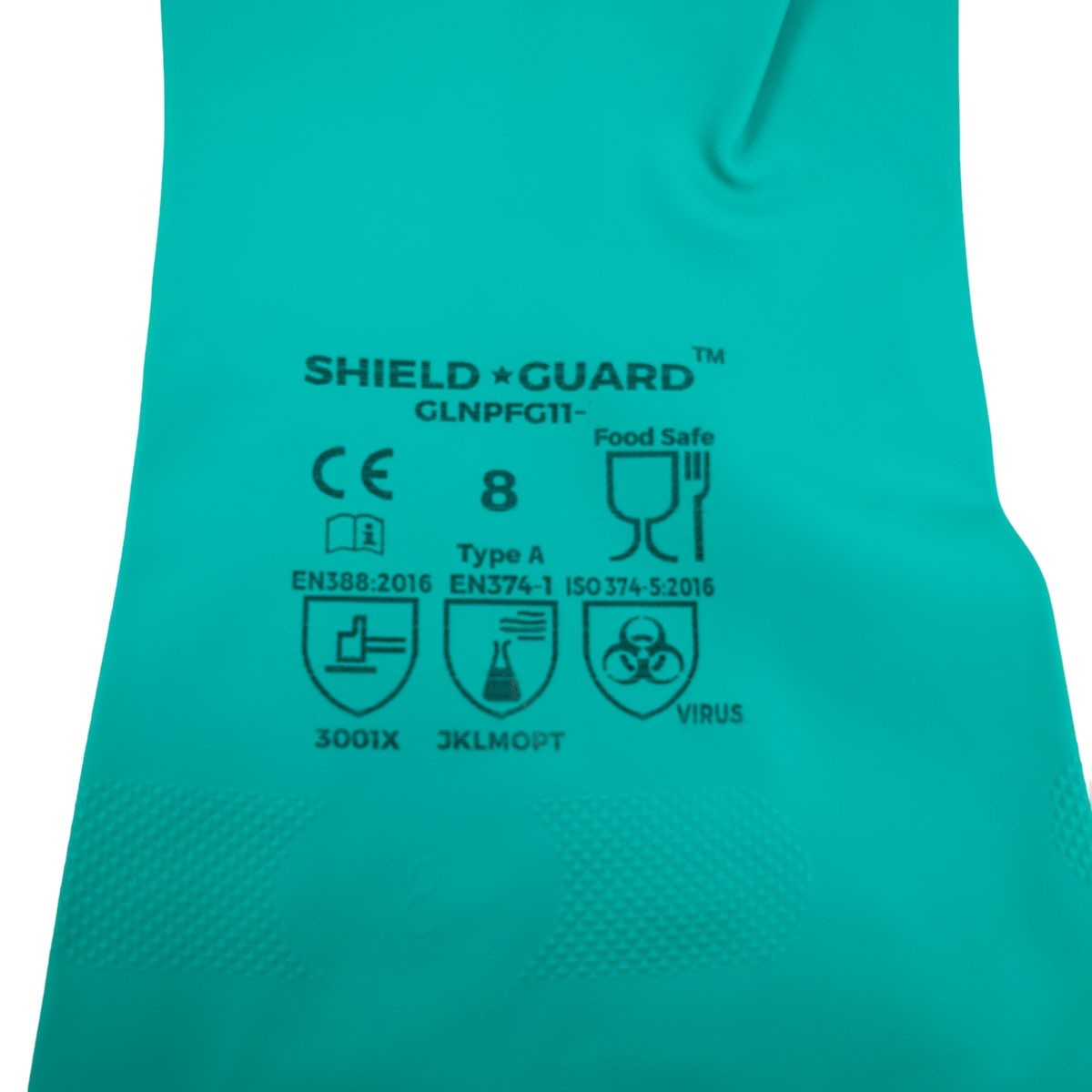 11 Mil Reusable Green Nitrile Gloves Chemical Resistant Diamond Textured