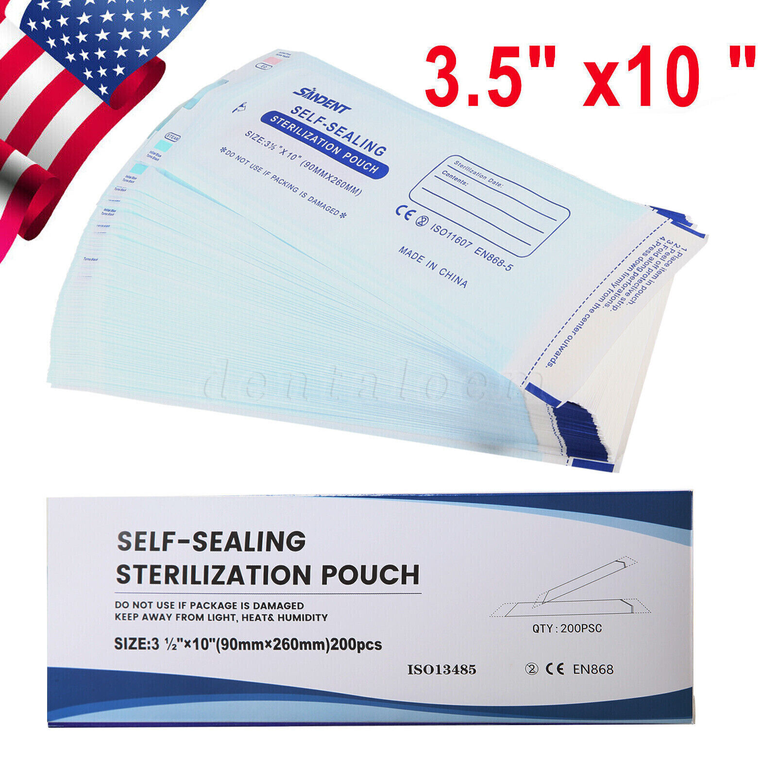up to 7000 Sterilization Pouches 3.5 ” x 10 ” Dental Medical Self Seal Pouch Bag