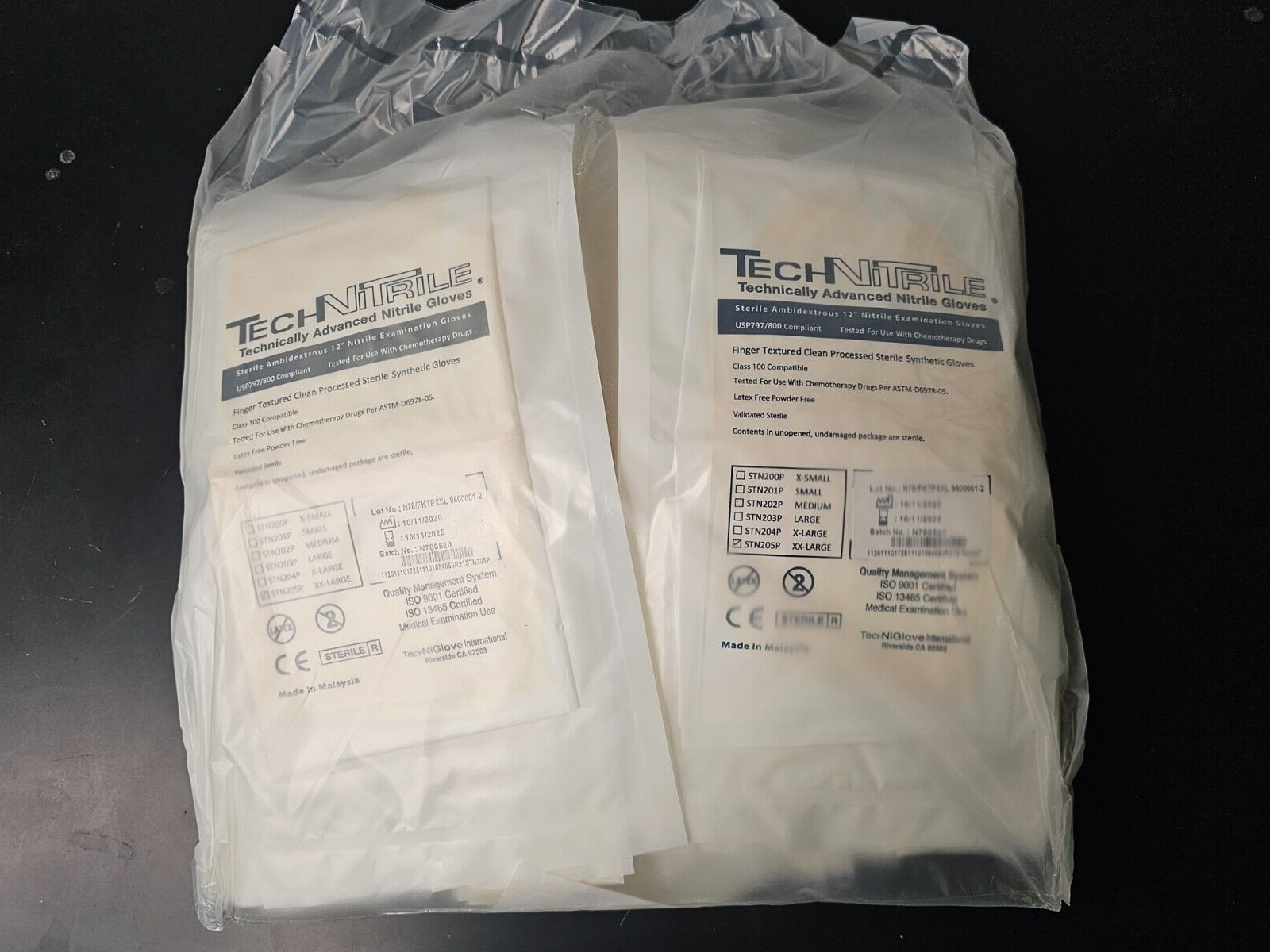 (50) PAIRS TechNiGlove STERILE AMBIDEXTROUS NITRILE CLEANROOM GLOVES – XX-LARGE