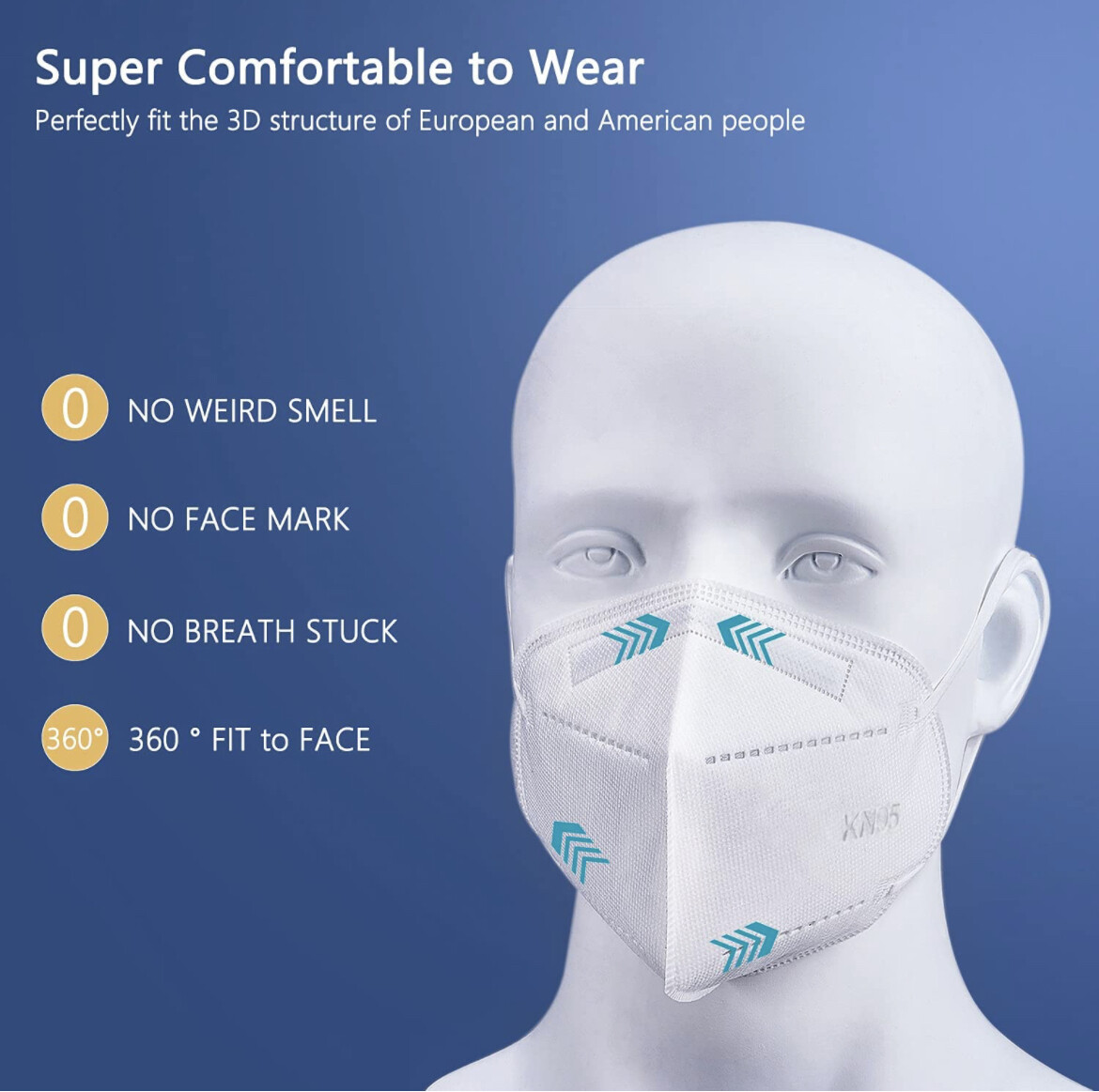 10 Pcs KN95 Face Mask Cover Protection Respirator White Masks Protective 5-Layer