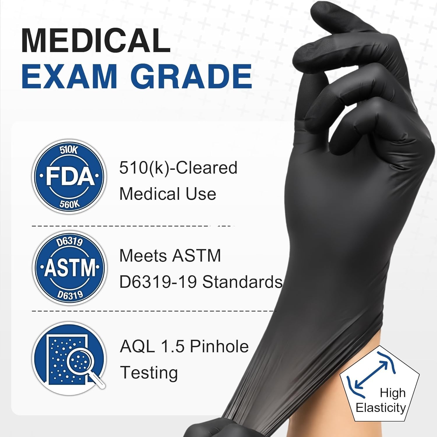 Nitrile Exam Gloves, 4 Mil Black Gloves Disposable Latex Free Powder Free, Fo…