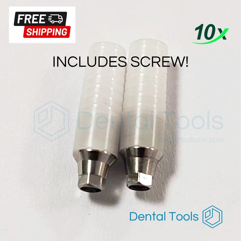 Lot x 10 UCLA Abutment Chrome Cobalt base hex Hiossen REG. CrCo conical FEDEX PR