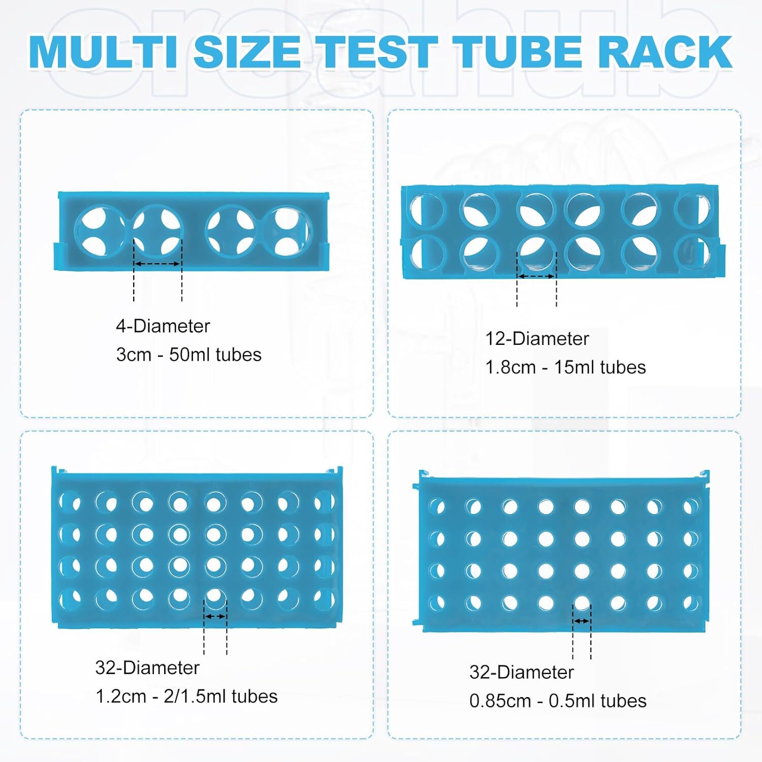 5x 4 Way Plastic Tube Rack Colorful Lab Tube Racks Holder for Lab Scientific USA