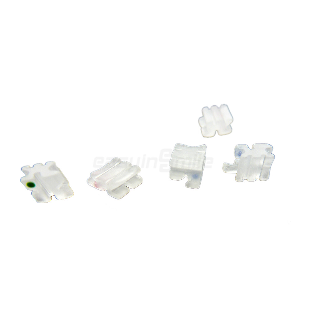 1/10PK Dental Brackets Orthodontic Ceramic Braces Clear MBT Roth 022 Hooks 3/345