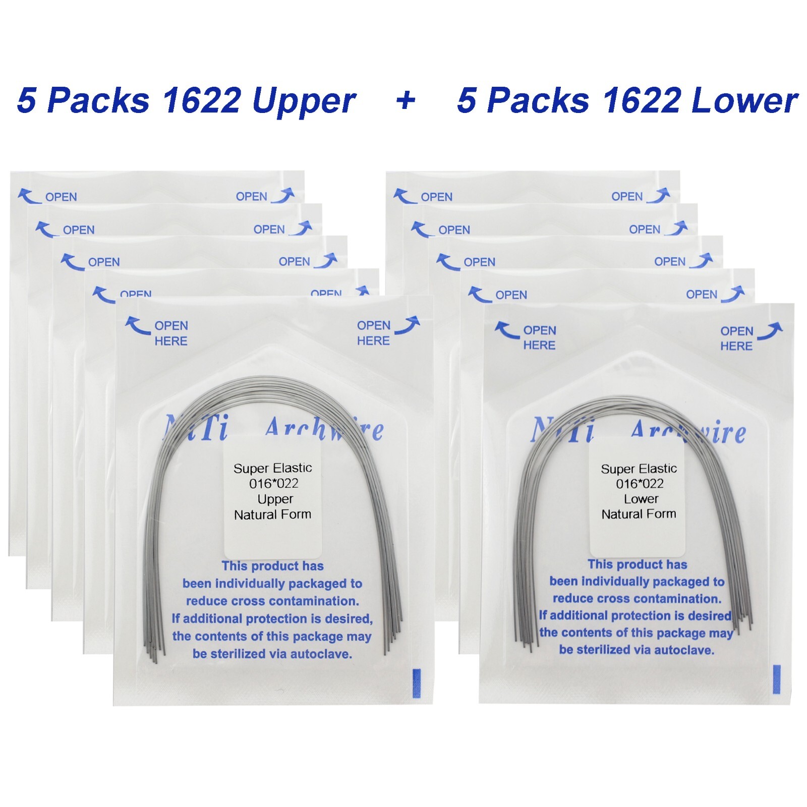 100Pcs Dental Orthodontic Arch Wire Stainless Steel NiTi Ovoid Natural 014 16X22