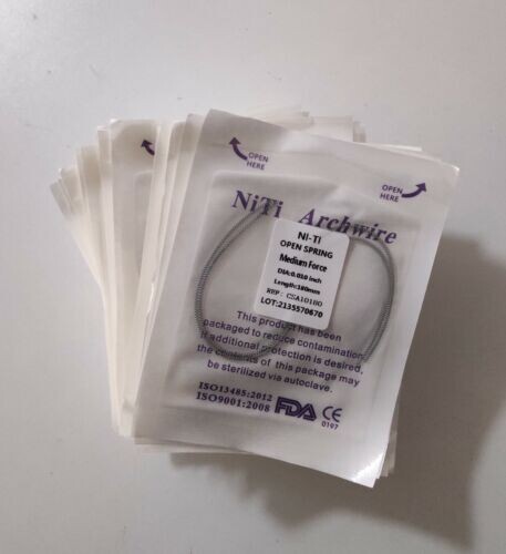 40 Packs Dental Orthodontic Coil Open Spring 010*180mm Niti Alloy Medium Force