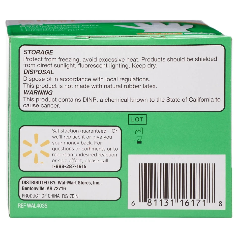 Equate Vinyl Examination Gloves, 50 Count