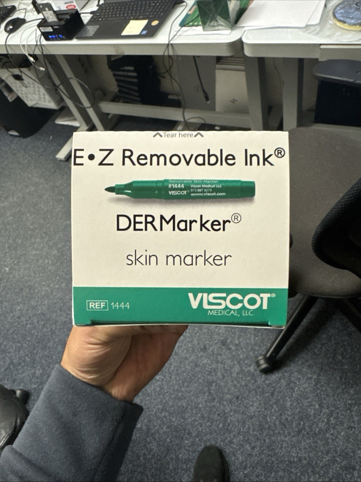 Skin E-Z Skin Marker Regular Tip Green, Non-Sterile VISCOT #1444, 50/Each/BOX.