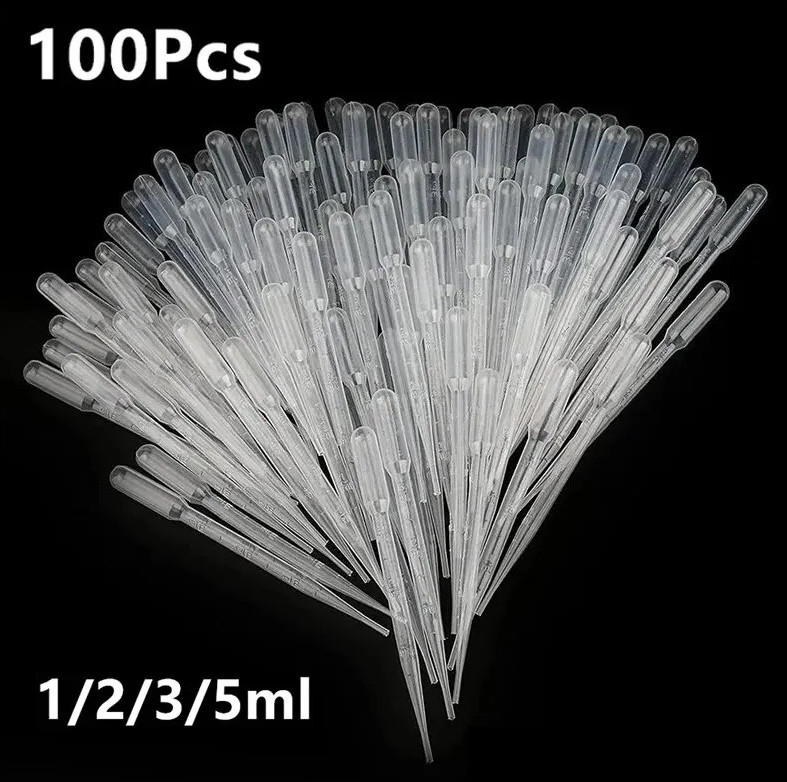 100pcs Disposable Plastic Transfer Laboratory Pipettes Graduated Droppers – NEW