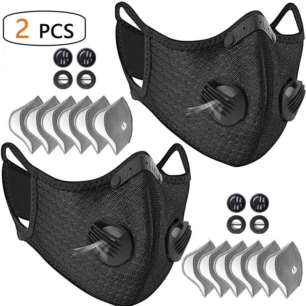 2PCS Anti Air Pollution Facepiece Reusable Half Face Shield Respirator Dust Mask