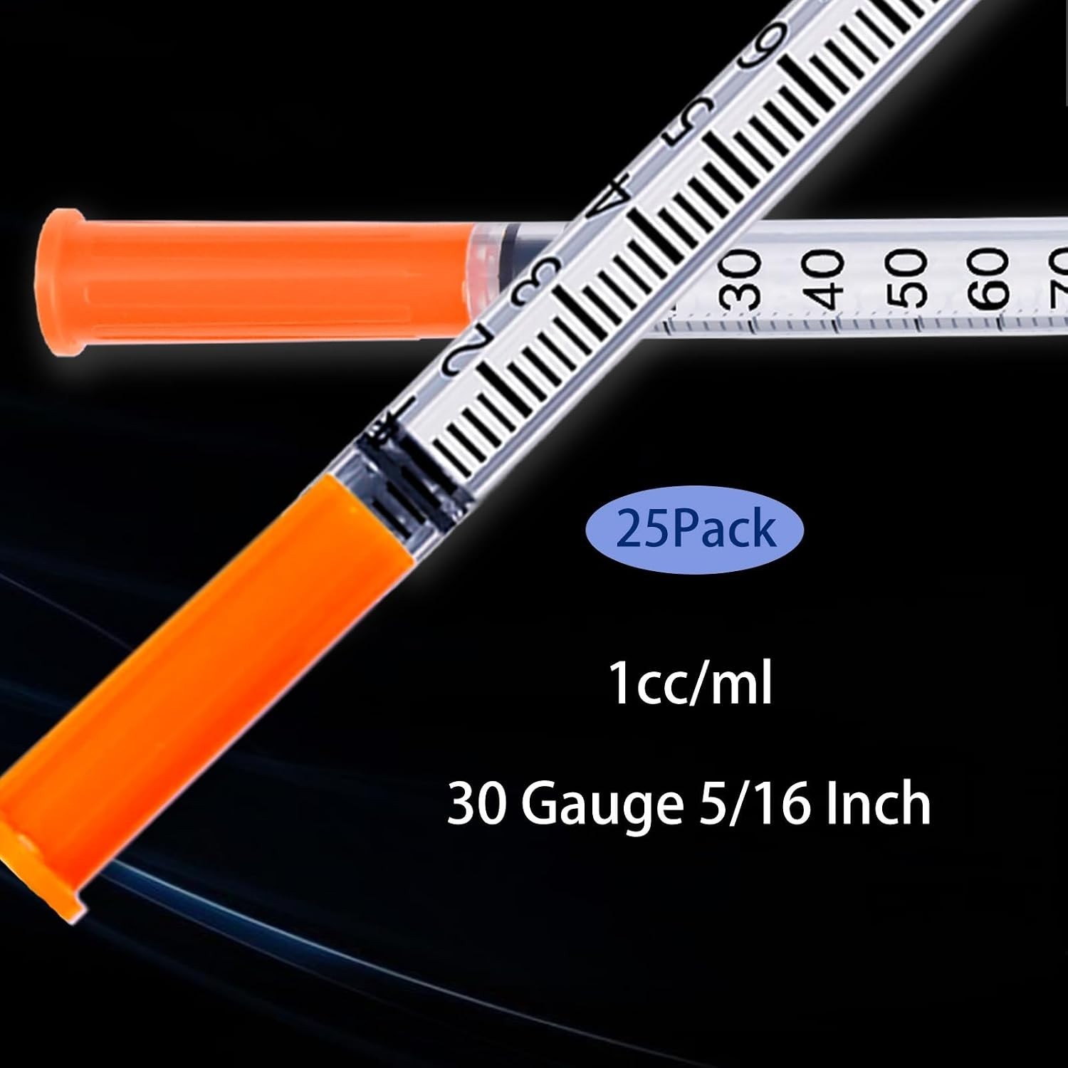 High-Quality 25 Pack Sterile Syringes 30G 1ml-5/16 Inch for Precise Measurements
