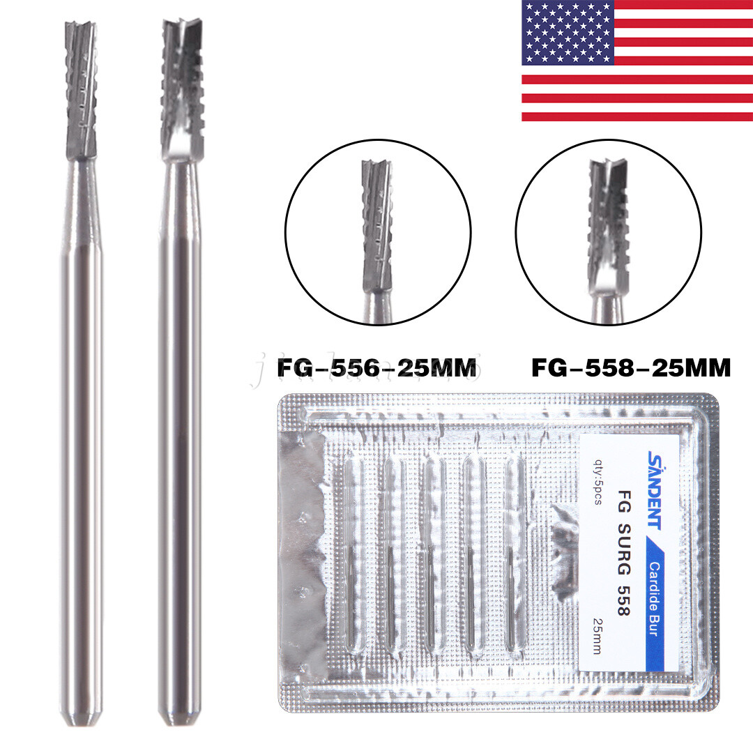 5-50PCS Cirugía quirúrgica dental Fresas redondas carburo tungsteno FGXL 556 558