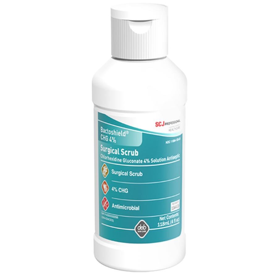 Bactoshield Surgical Scrub CHG Chlorhexidine Gluconate 4% 4oz Bottle Fresh Amber