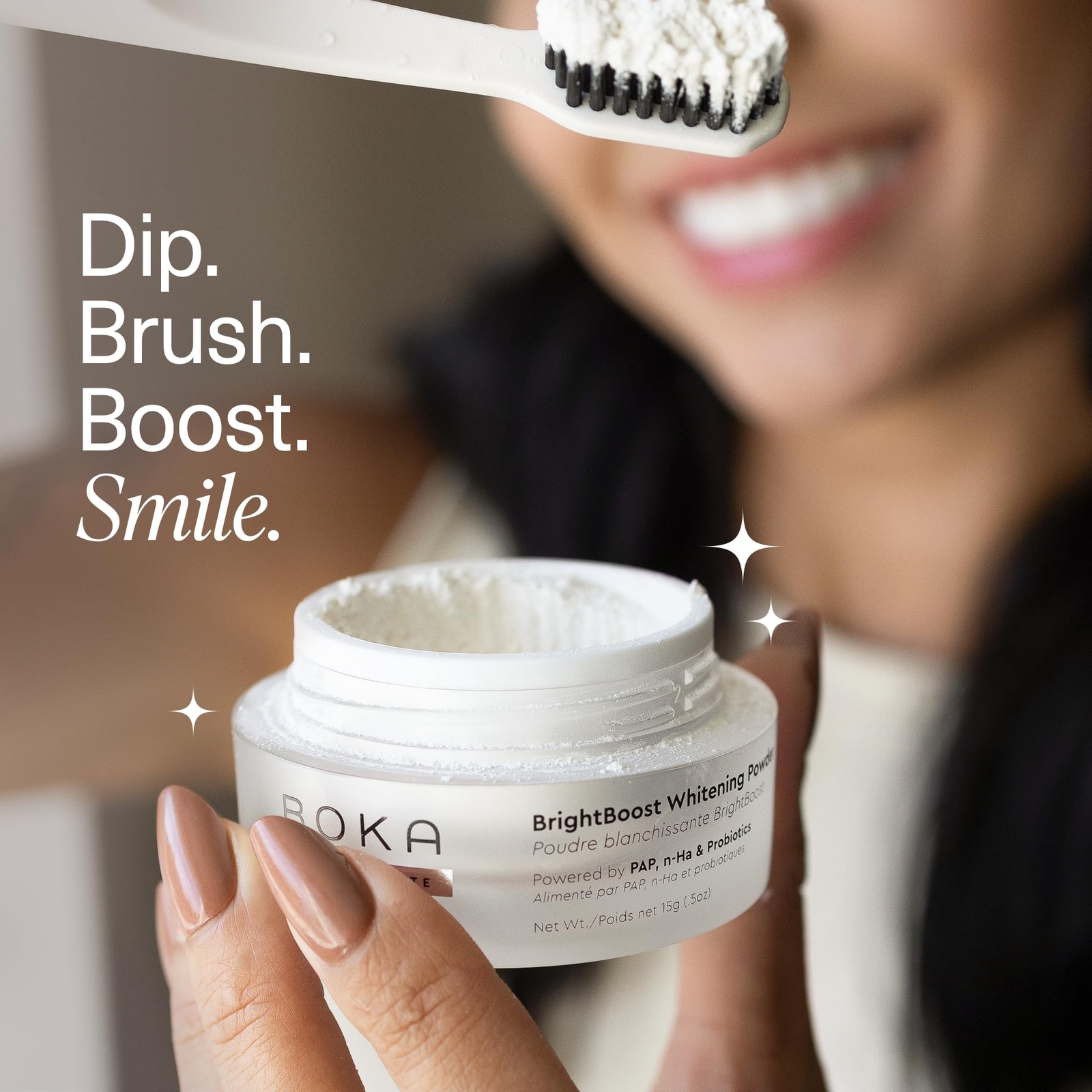Boka Teeth Whitening BrightBoost Powder – Nano 0.5 Ounce (Pack of 1)