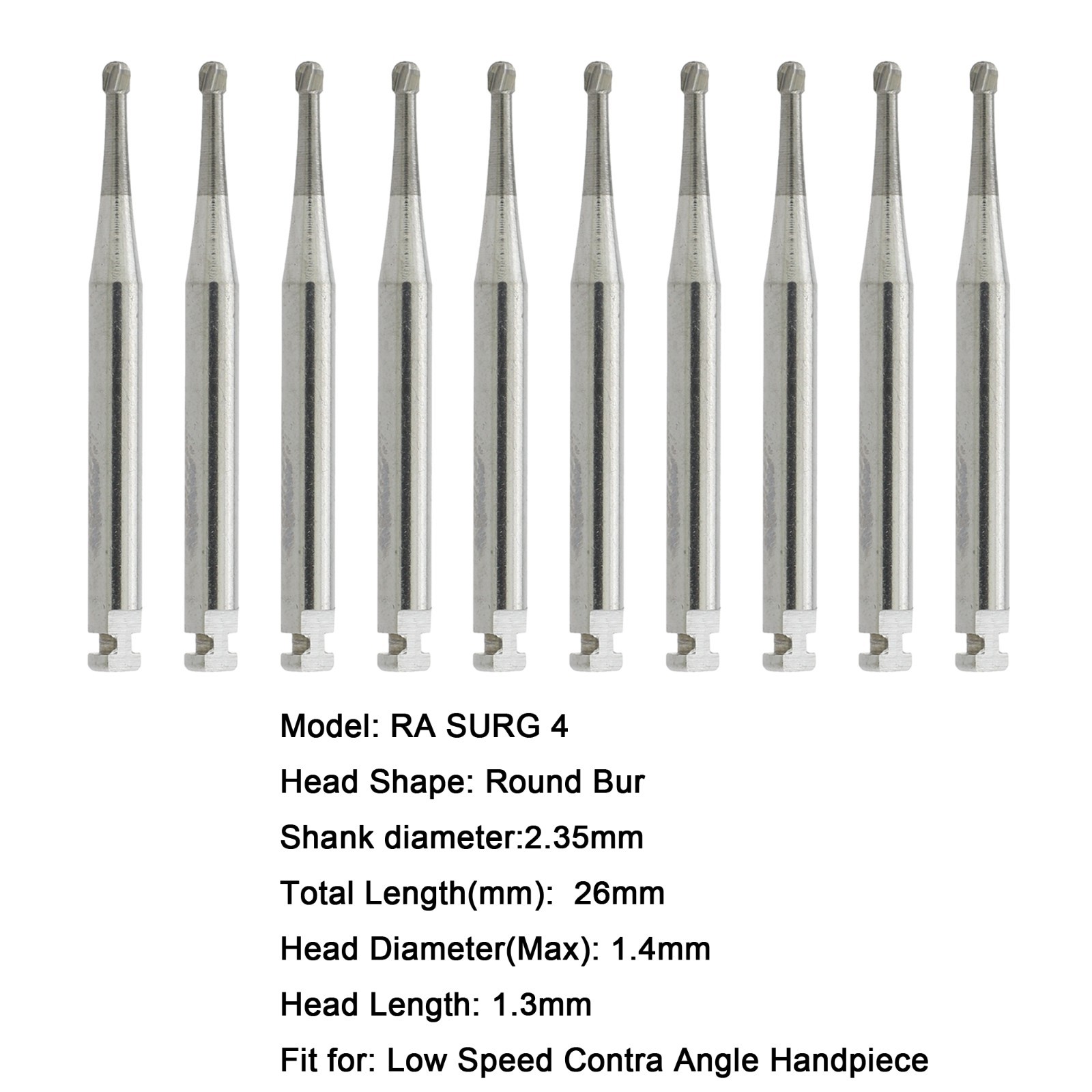 Wave Dental Carbide RA Latch Burs Taper Fissure Round Surgical Bur 4 8 701 557