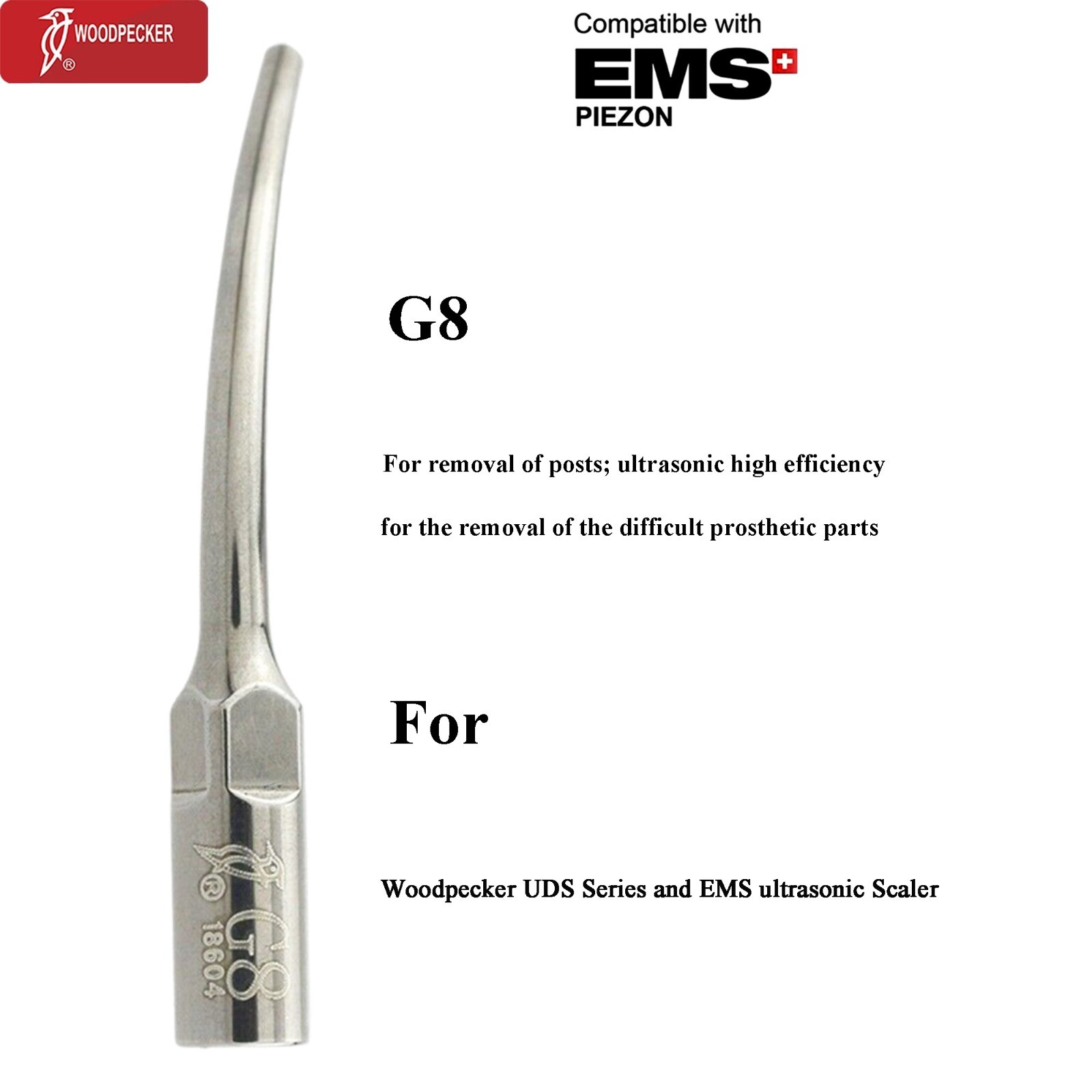 Woodpecker Dental Ultrasonic Scaler Handpiece HW-5L Piezo Tips P1 EMS PIEZON LED
