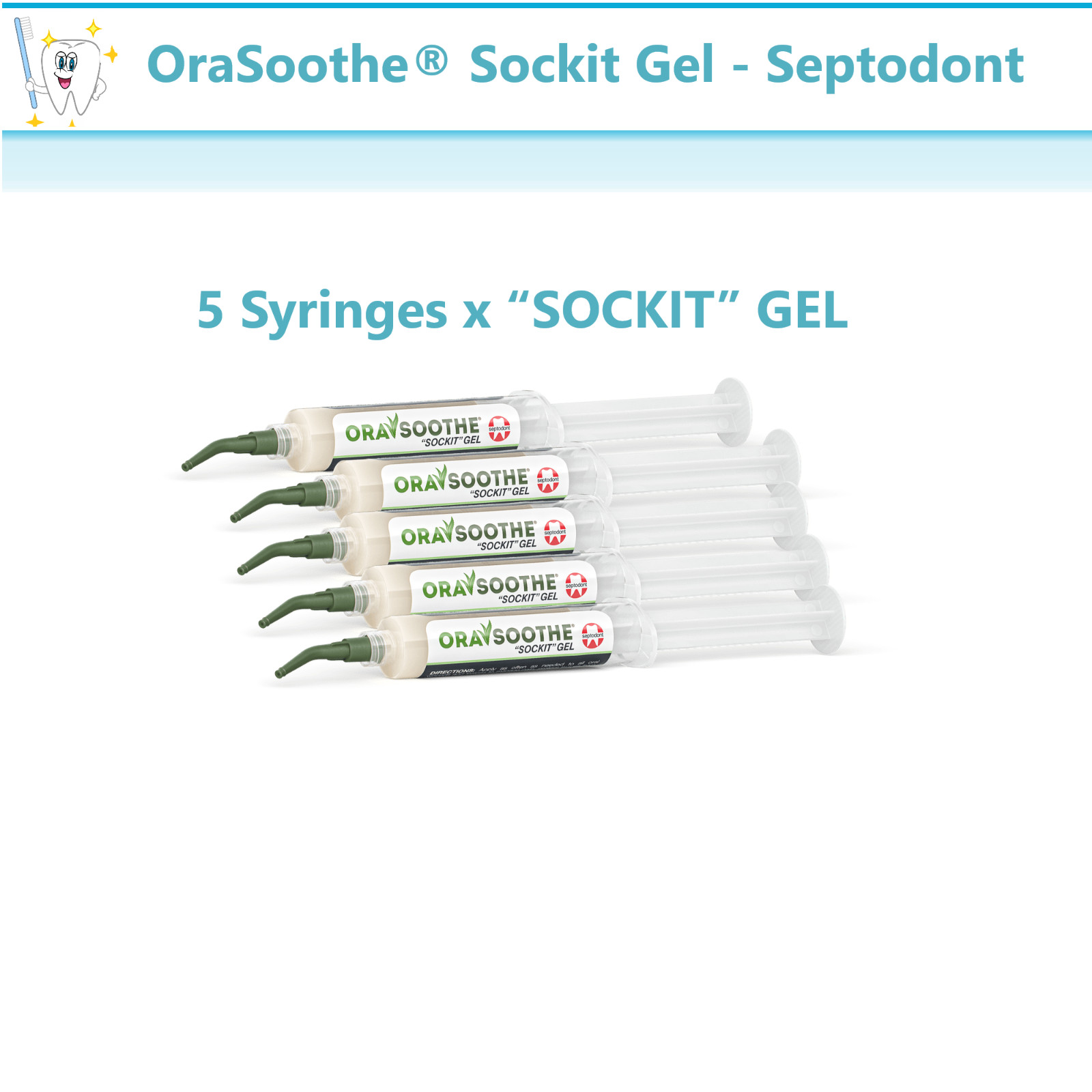 Septodont Orasoothe Sockit Dry Socket Oral Wound Dressing Hydrogel Dental Care