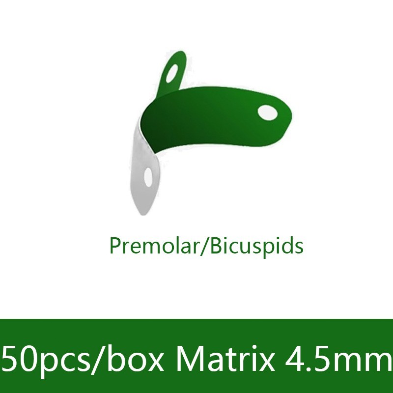 50Pcs Dental Matrix Bands PTFE Coat Non-Stick Sectional Contoured Metal Matrices