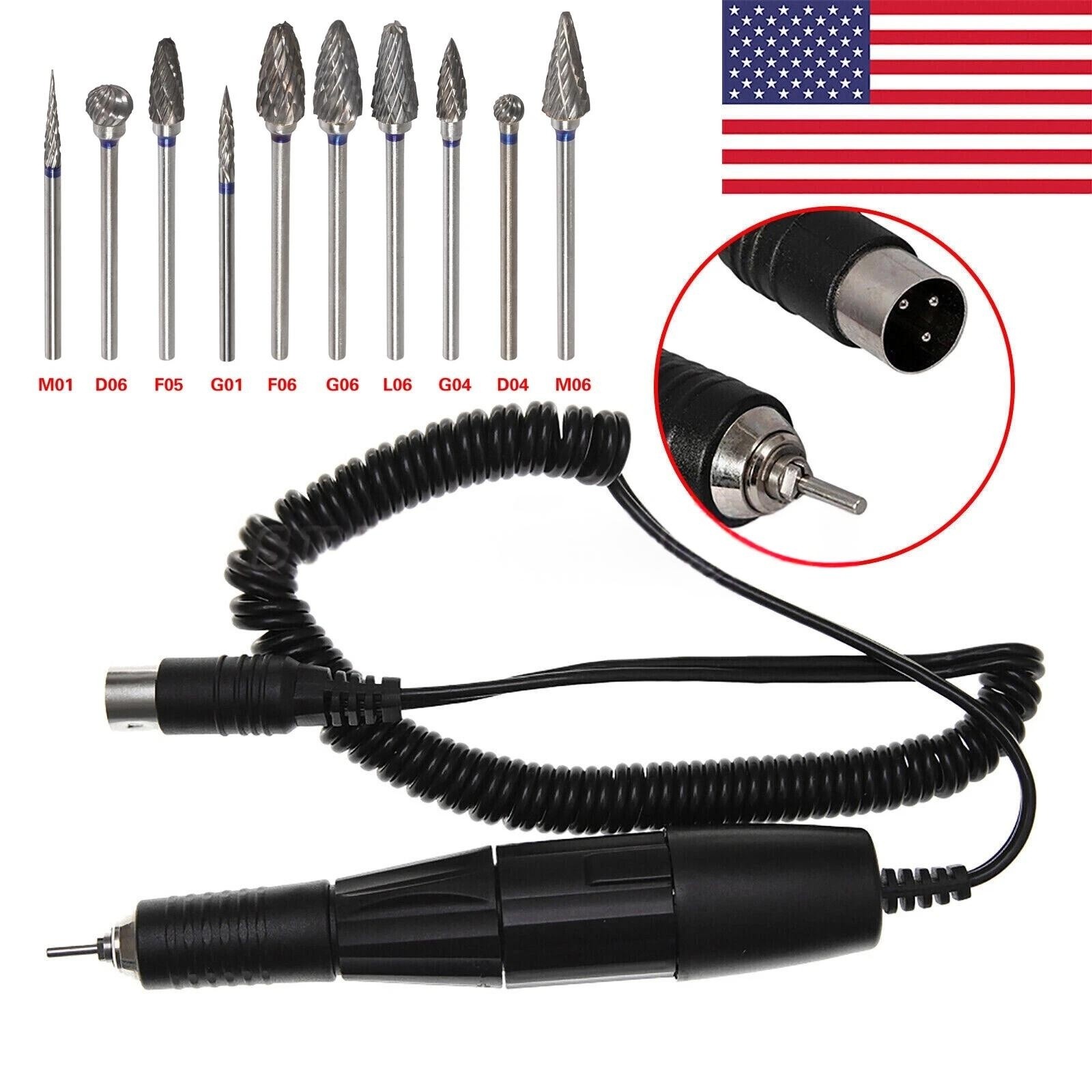 Dental Lab Marathon Electric Micromotor 35K RPM Polishing Handpiece /10*HP Burs