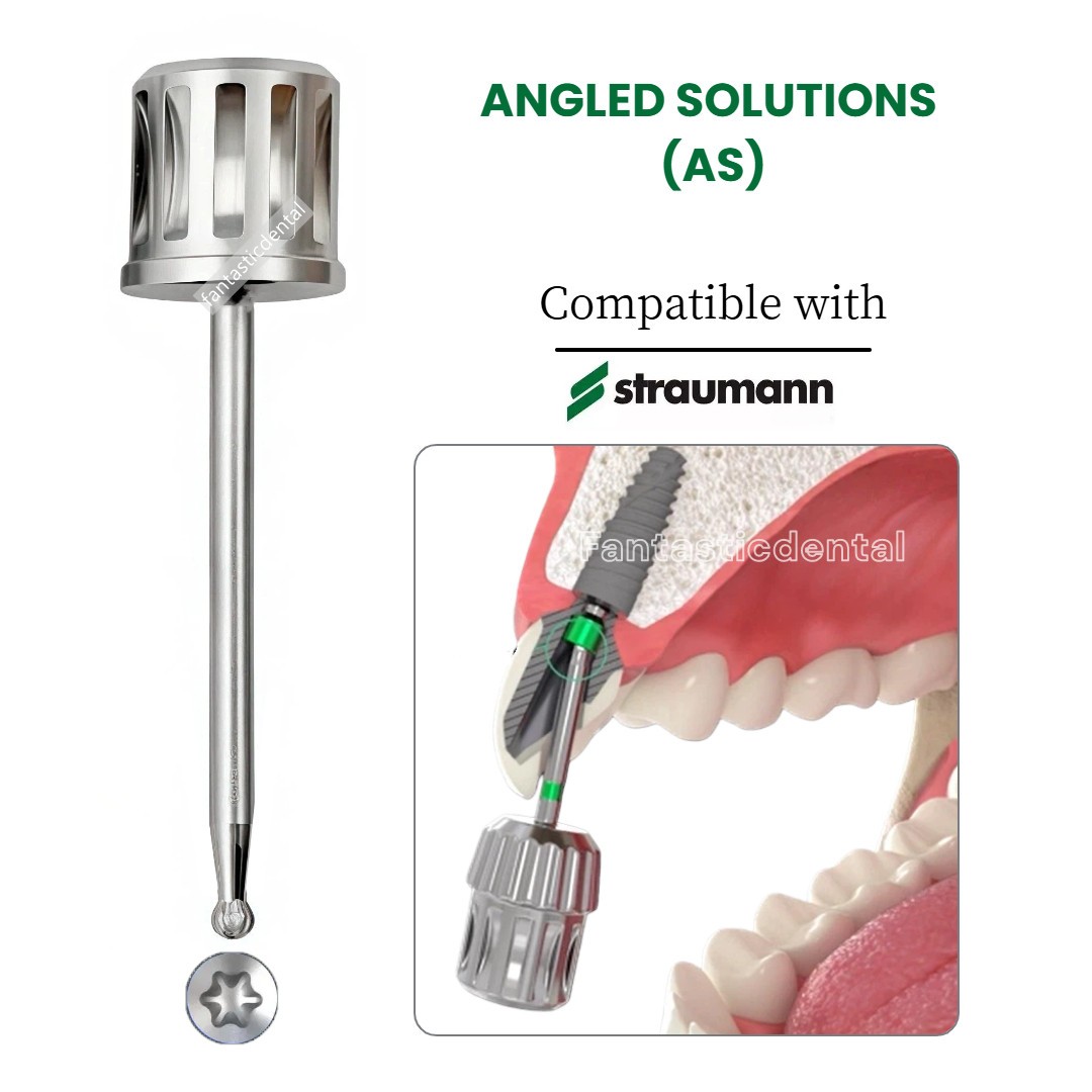 Dental Angled Solutions (AS) Screwdriver Implant Fit Straumann Angulated Channel