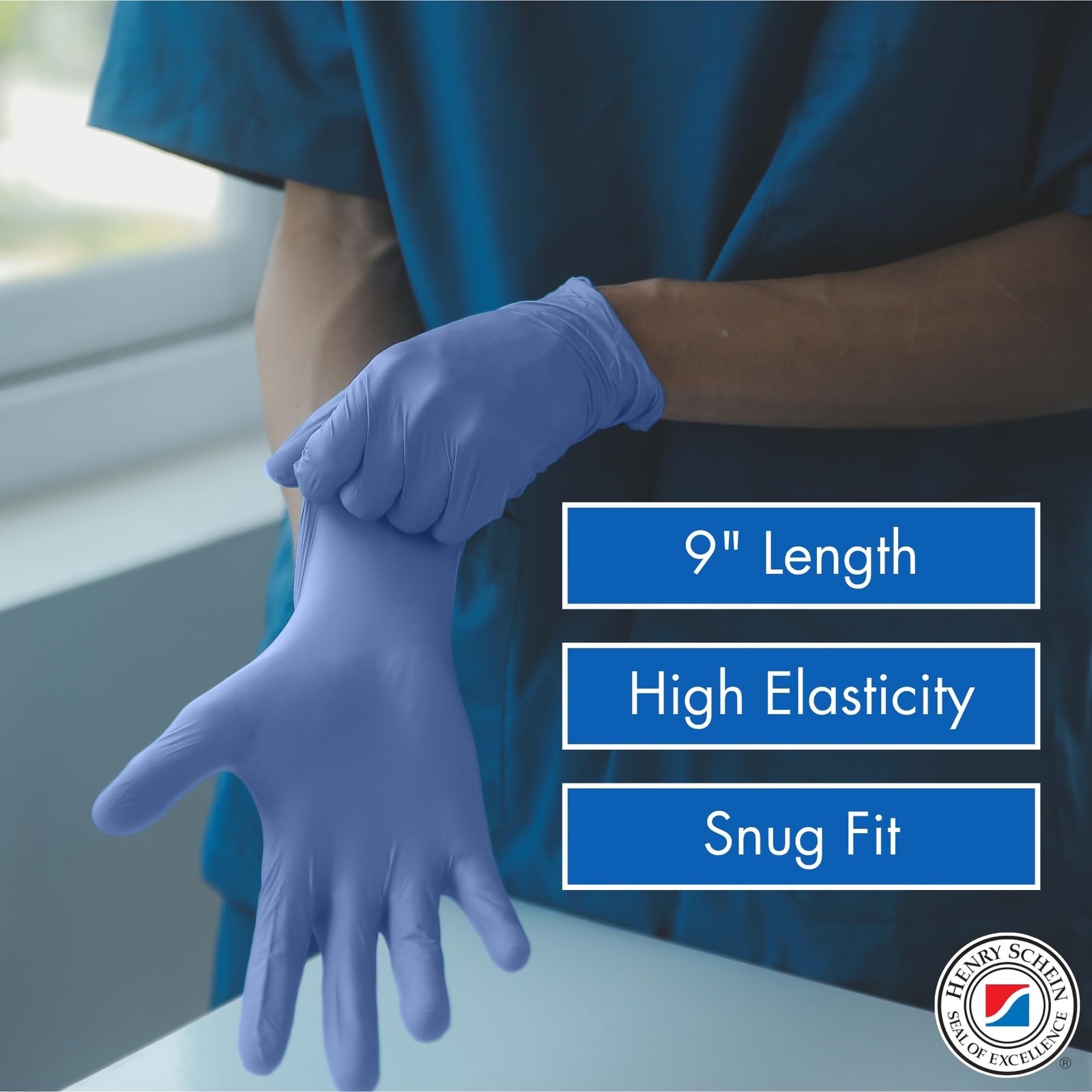 Henry Schein Criterion N200 Nitrile Exam Gloves, Latex-Free, Textured, Blue, …