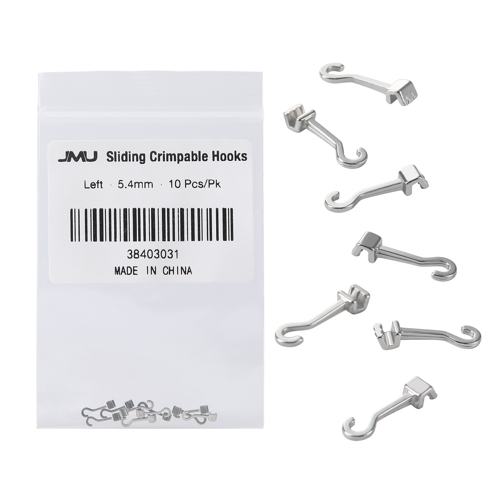 JMU Dental Orthodontic Crimpable Hooks 10Pcs/Bag 2.1/4/5.4/7mm
