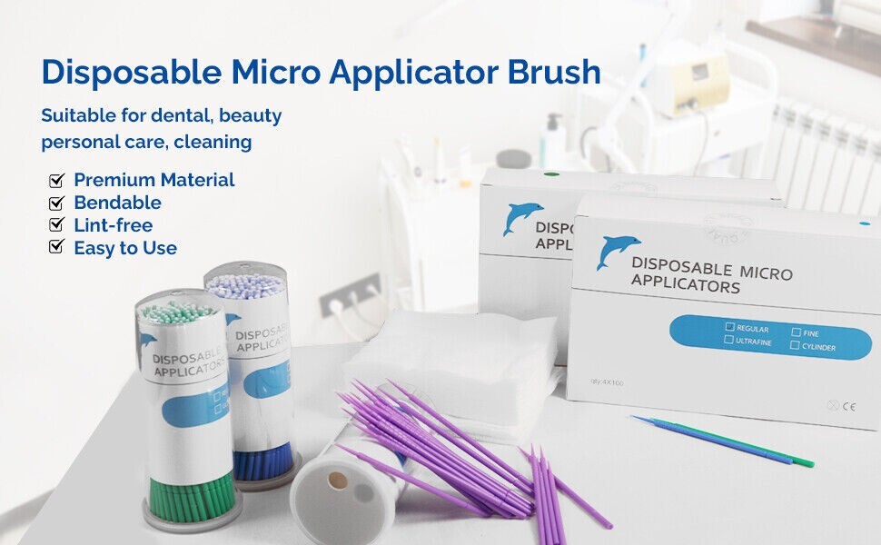 400 Micro Brushes Applicators Microbrush Dental (Regular, Fine, Super Fine) Eye