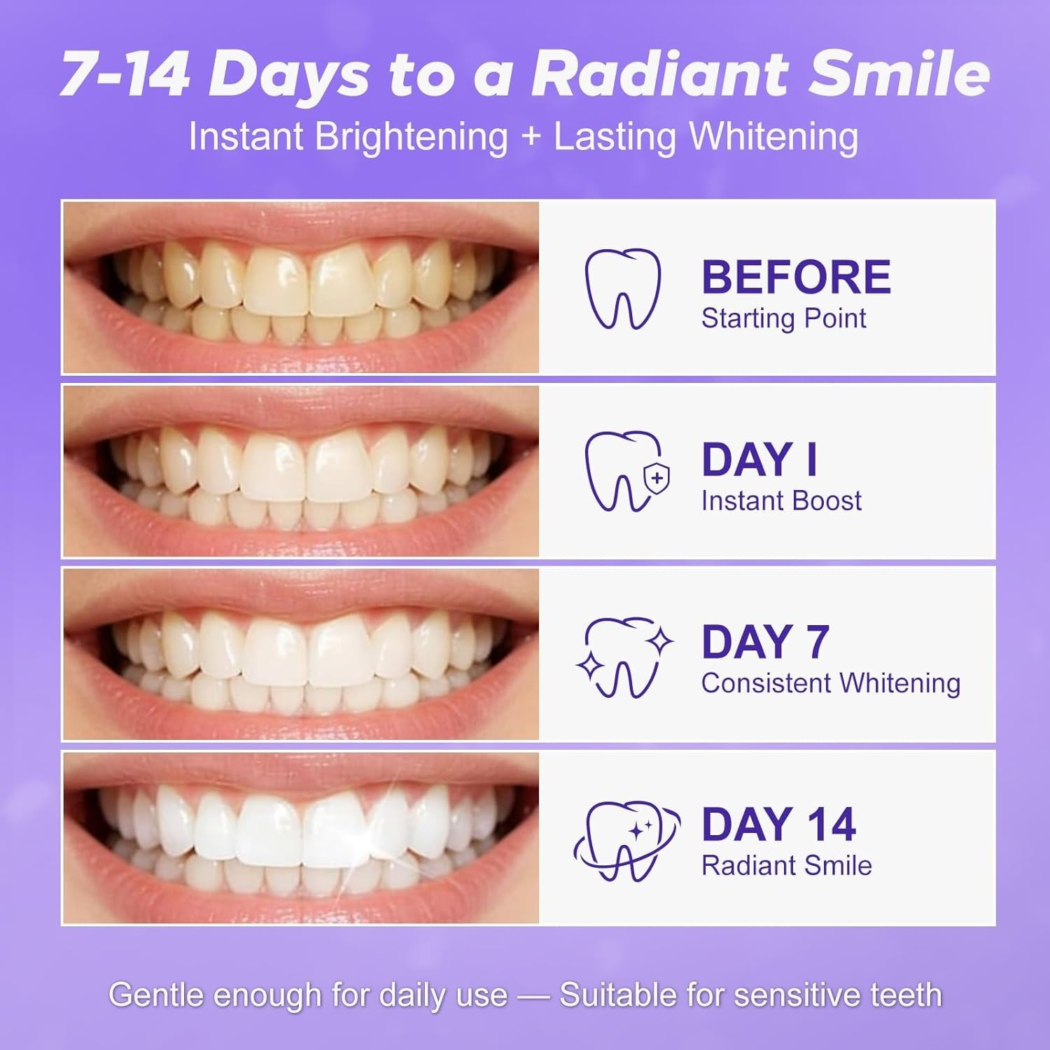 Purple Whitening Strips, 90-Day 28 Count (Pack of 1),