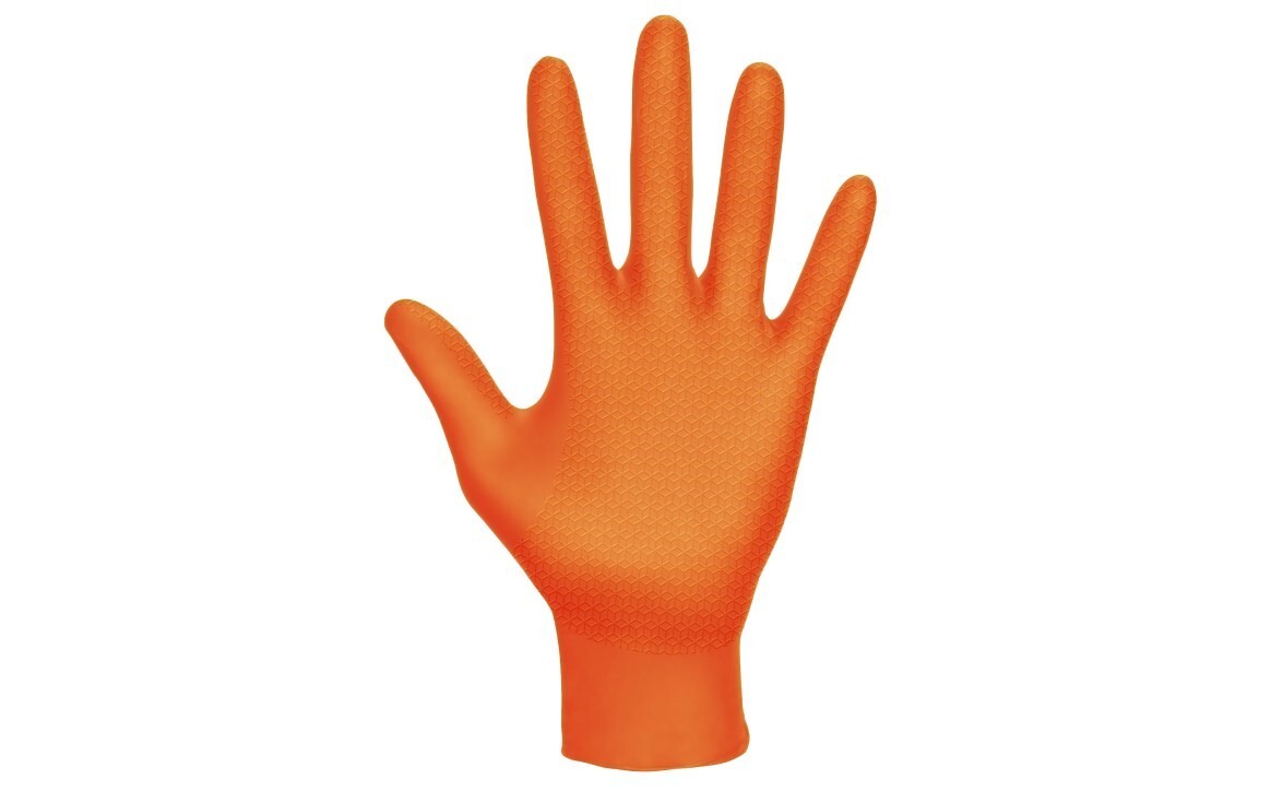 SAS Safety Astro-Grip Orange Nitrile Gloves, 7 mil Thick, 1000/Cs (M-2XL)