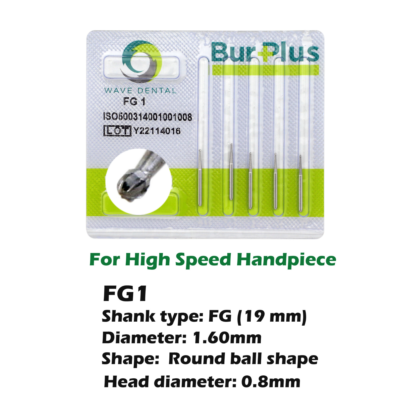Wave Dental Surgical Burs Round Carbide FG SURG 1 2 4 6 Long 25mm High Speed Bur