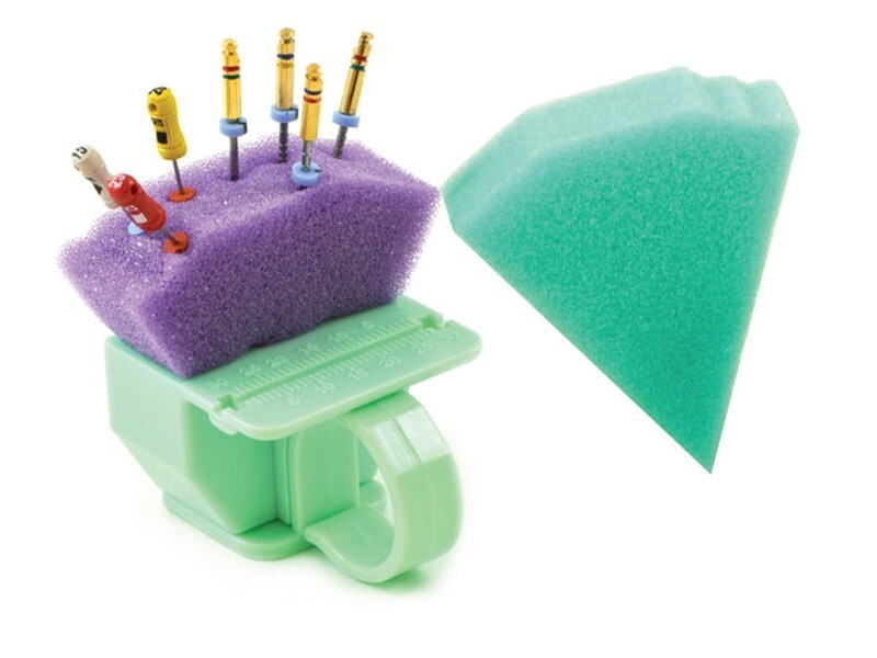 Dental Plus Dental Endo Triangle Sponge Foam Refill Inserts 50pcs+2 Ring holders