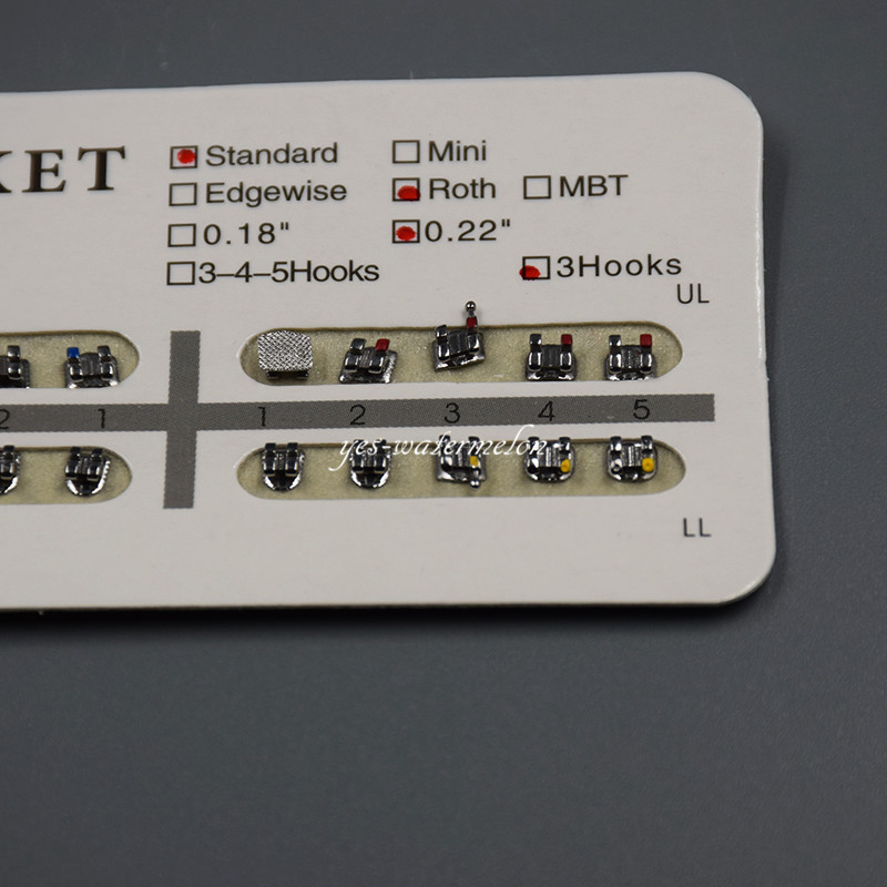20 Pcs/Pack Dental Orthodontic Metal Bracket Brace Standard Roth.022 Hooks 3
