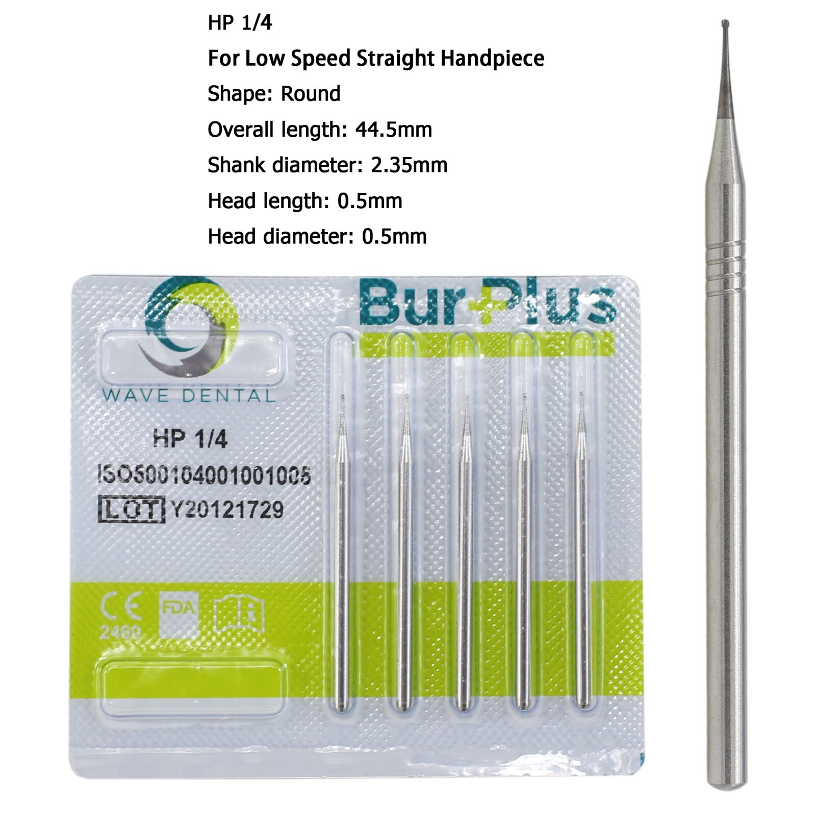 Wave Dental HP Carbide Round Burs Low Speed Surgical Burs 44.5mm HP 2 4 6 8 10