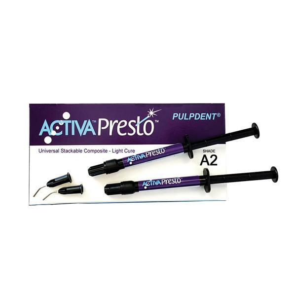 Pulpdent Dental ACTIVA Presto Syringe A2 VPF1A2 Universal Composite 2Pk, 20 Tips
