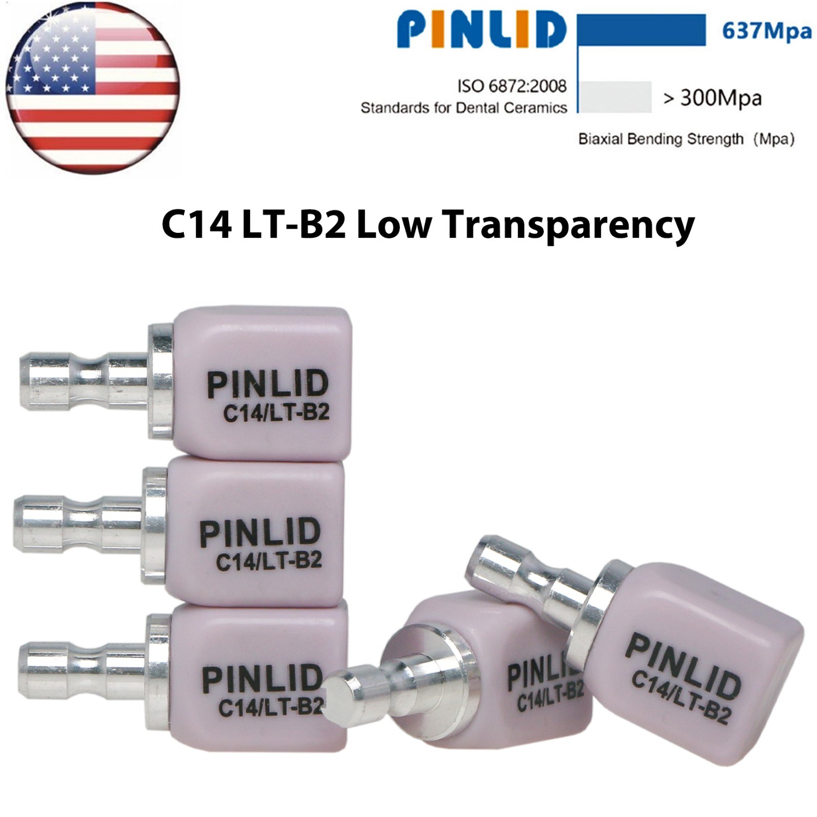 US C14 LT Low Transparency Glass Ceramic Blocks Lithium Disilicate CAD/CAM Cerec