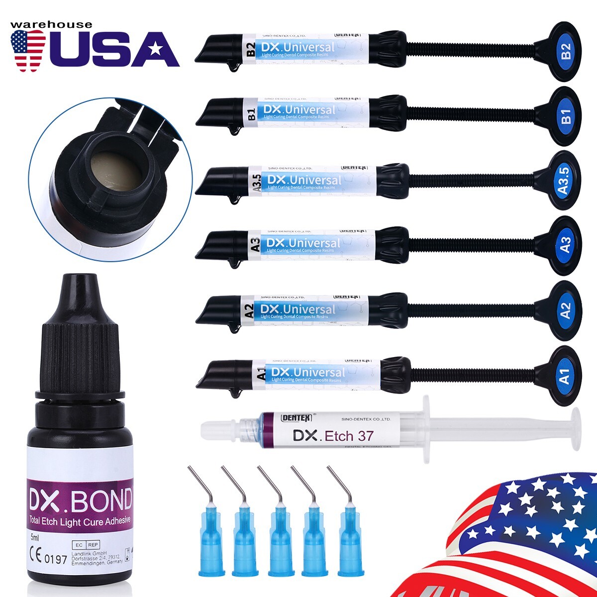 Dental Light Cure Composite Resin Etching Adhesive Kit/ Heater/Curing Light Lamp