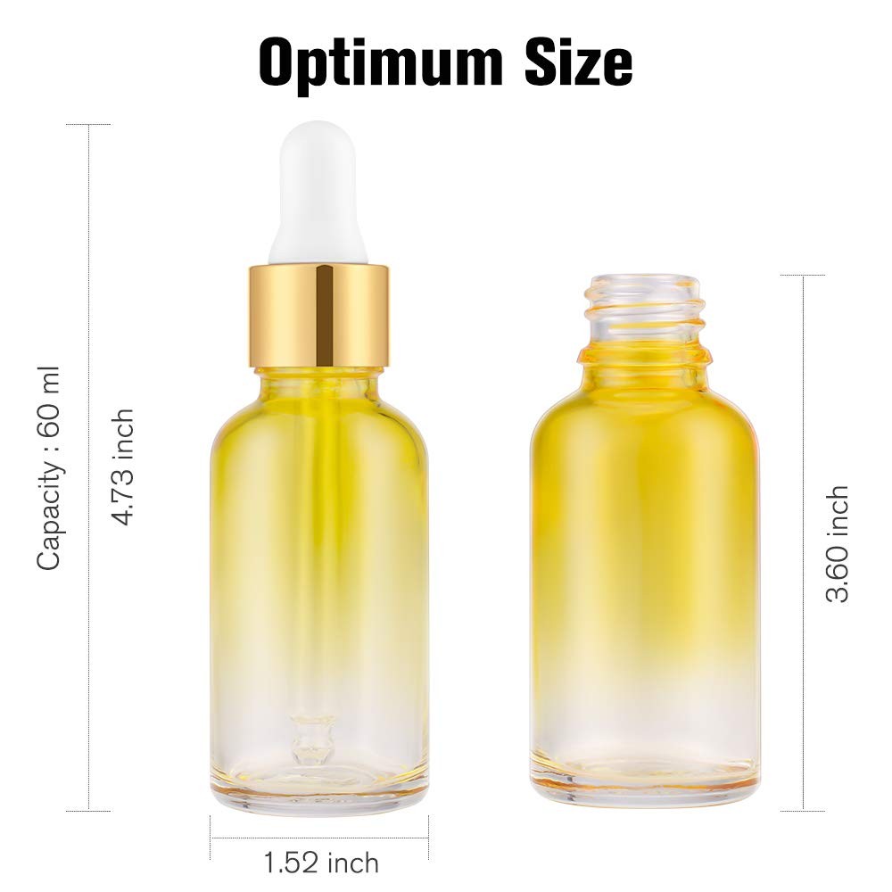 PrettyCare 63x 2oz (60ml) Rainbow Glass Eye Dropper Bottles – Thick Empty Leakpr