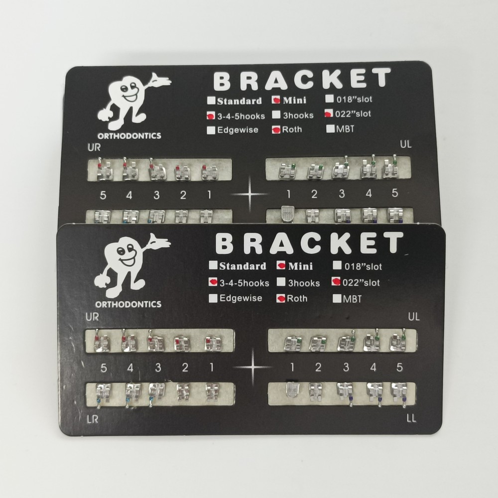 50 Kits Orthodontic Dental Metal Brackets MIM Braces Mini Roth 022 Hooks 345
