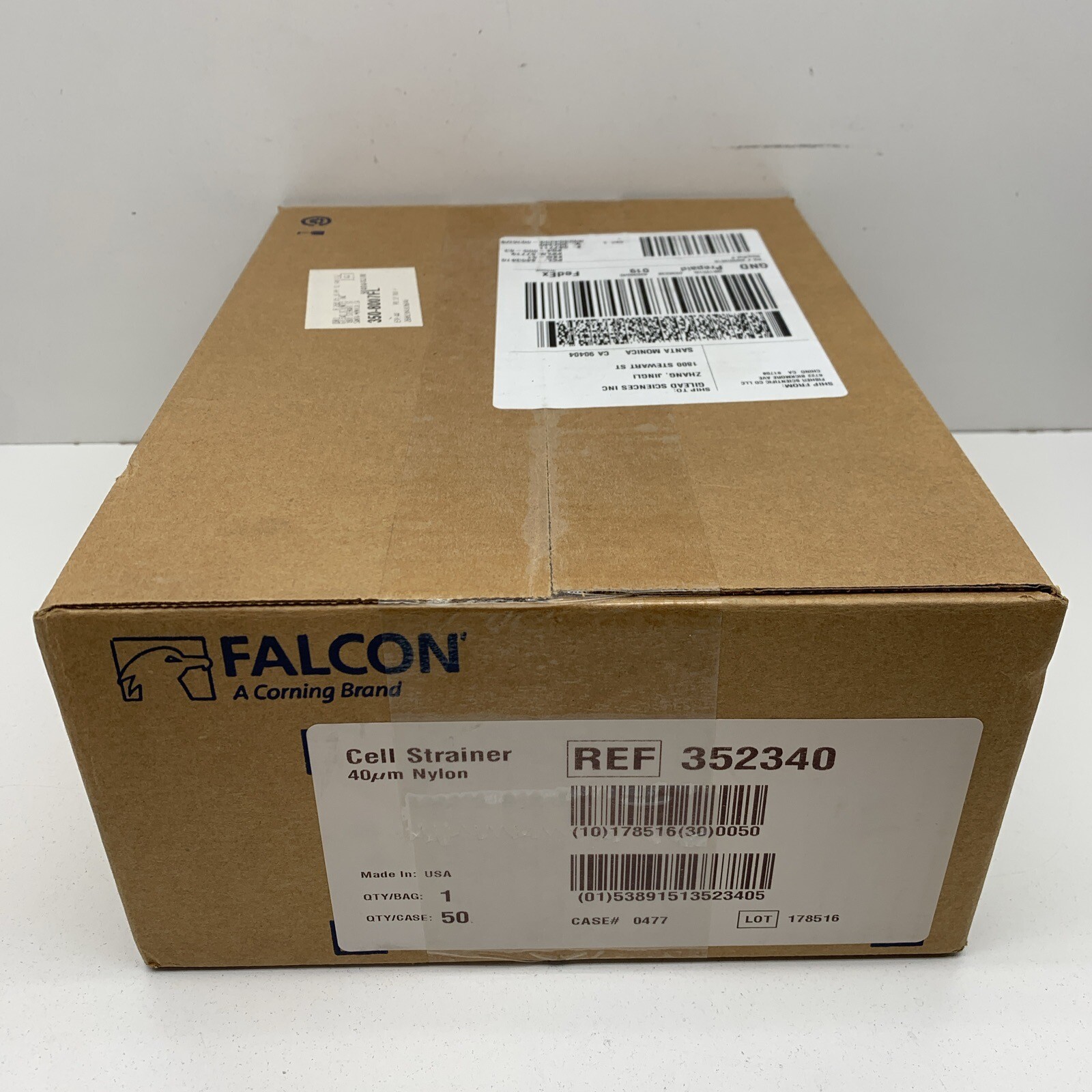 (50-Pack) Falcon 352340 Sterile Cell Strainer 40µm Nylon, Blue, Sterile