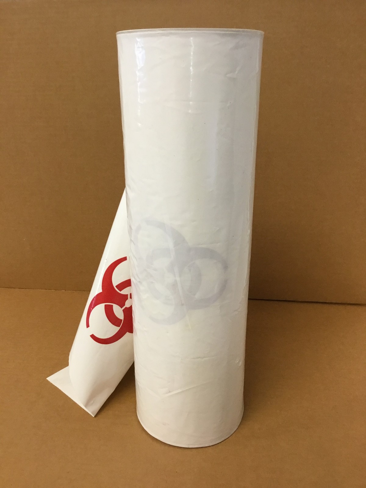 20″ x 30″ Biohazard Waste Bags White Red Heavy Duty 99 Bags Roll FREE SHIPPING