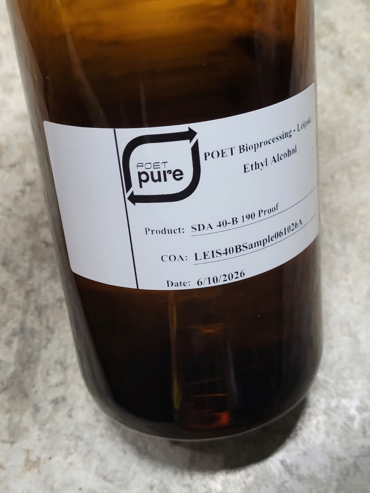Poet Pure Alcohol 190 – Proof Ethyl Alcohol (24 Oz.) Sample