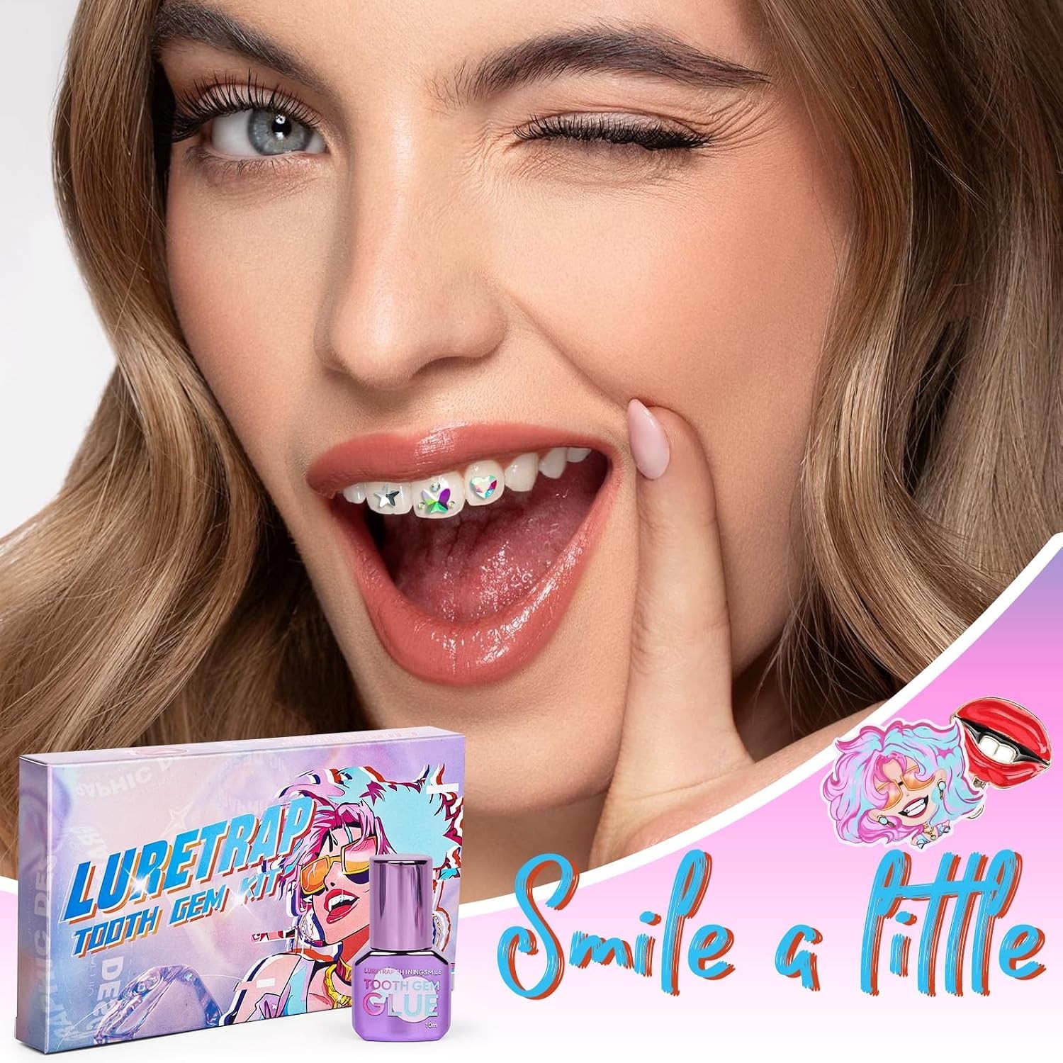 Embellish Your Smile with 30 Colorful Crystal Tooth Gems – Y2K Fashion