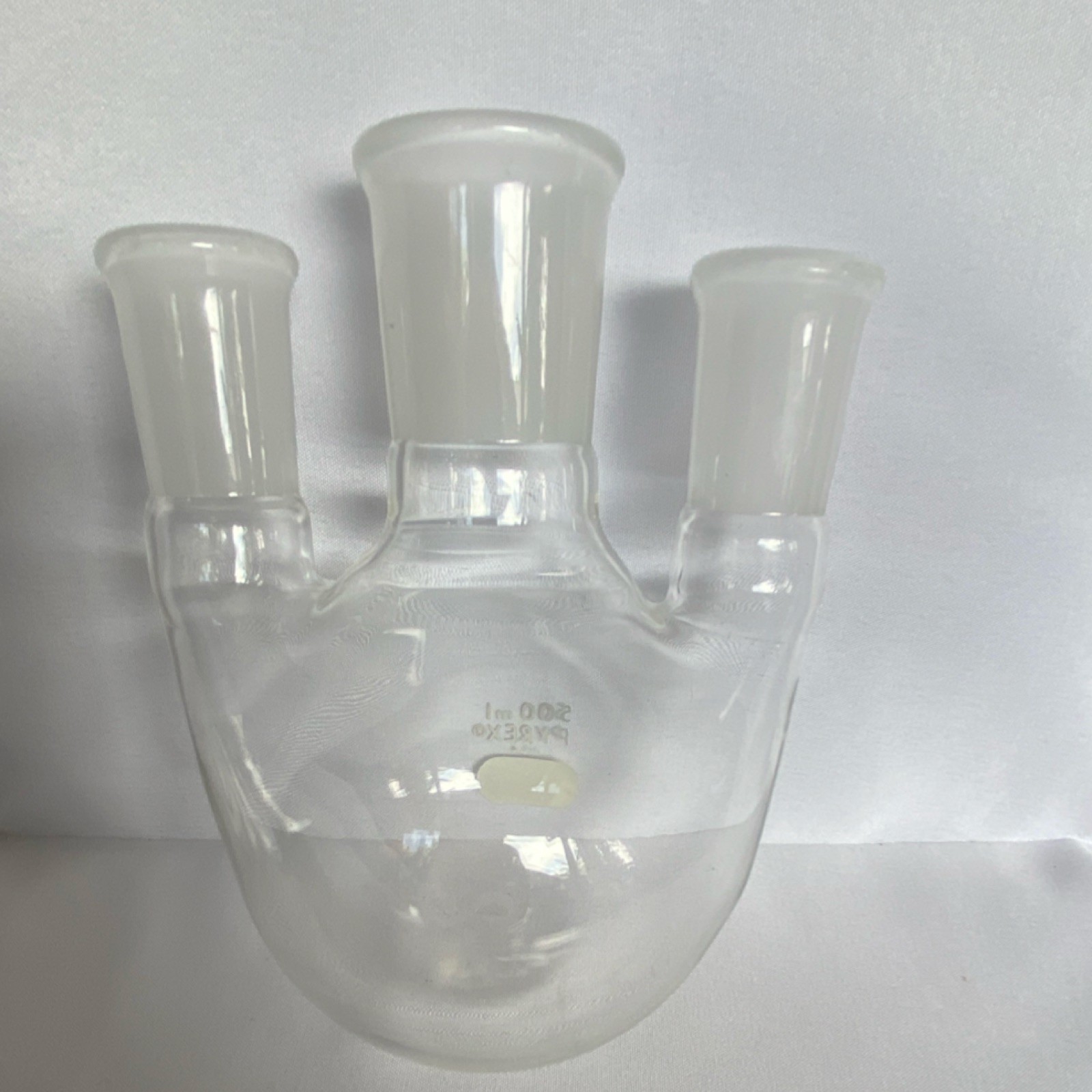 PYREX 500ml Three Neck Round Bottom Flask Borosilicate Glass Laboratory
