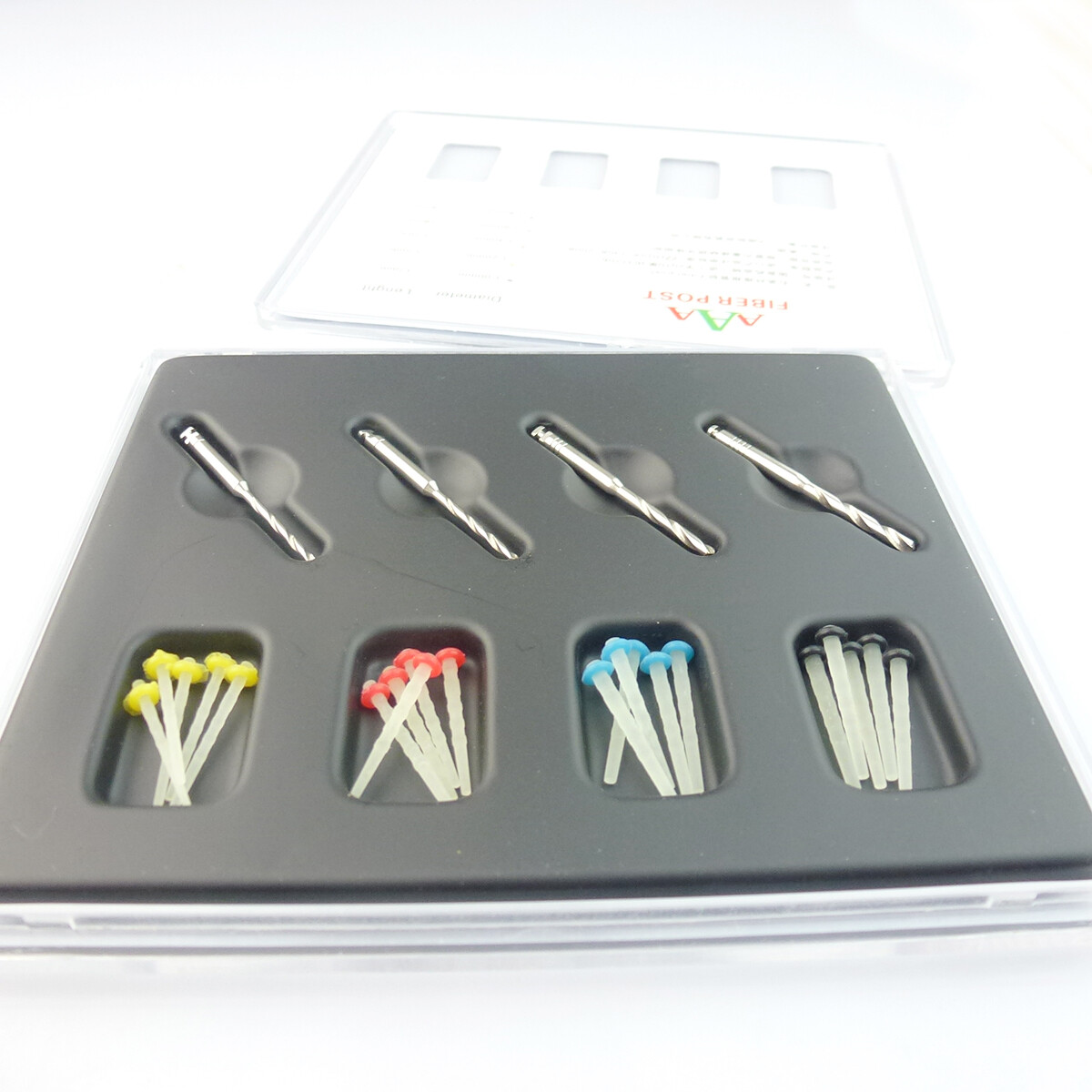 20Pcs/Pack Dental Endodontic Quartz Glass Fiber Resin Post Assorted With 4Drills