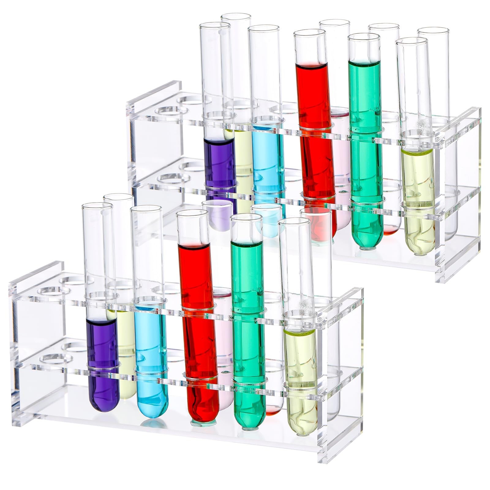 2 Pcs Acrylic Test Tube Rack 12 Wells 10ml Acrylic Centrifuge Tube Holder Cle…